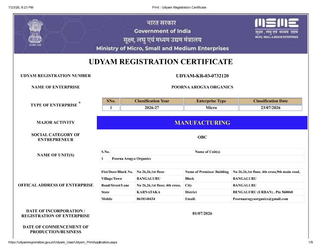 Udyam Certificate Photo